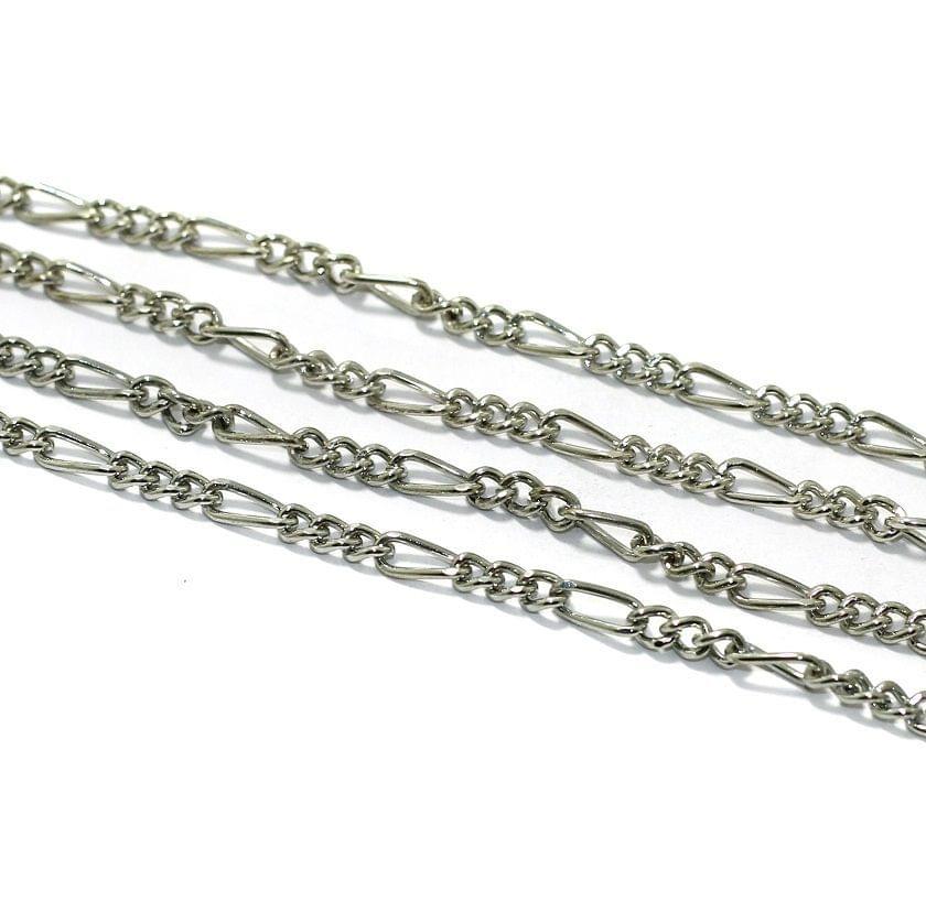 100 gm, Black Nickel Metal Chain, Link Size 9X4mm - Silver / Iron / 100 gm