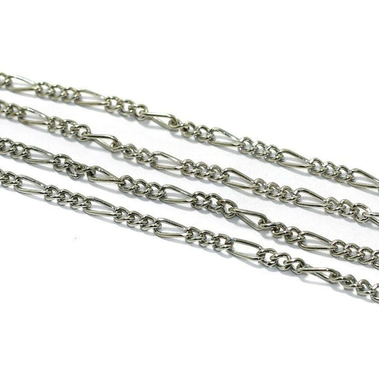 100 gm, Black Nickel Metal Chain, Link Size 9X4mm - Silver / Iron / 100 gm