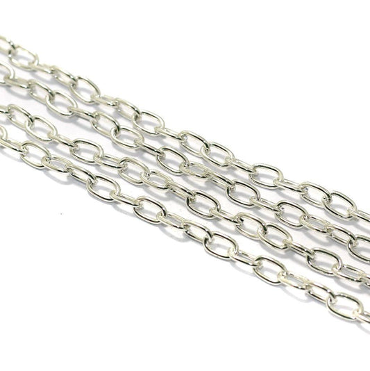 100 GM, 9x5mm Metal Chain - Silver / Iron