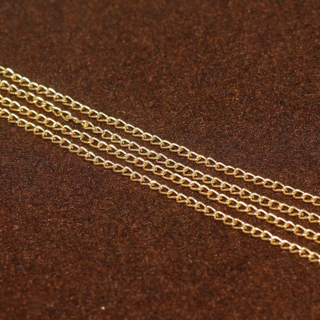 100 GM, 3x2mm Metal Chain - Golden / Iron