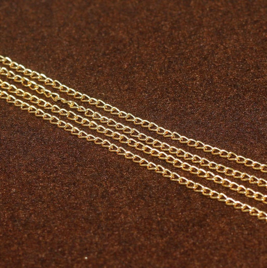 100 GM, 3x2mm Metal Chain - Golden / Iron