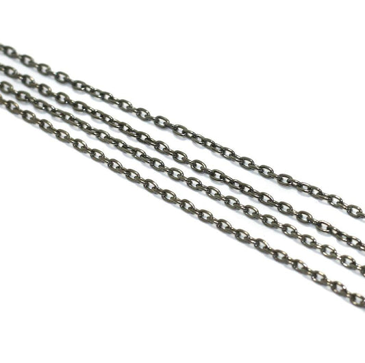 100 GM, 3x2mm Metal Chain - Black / Iron
