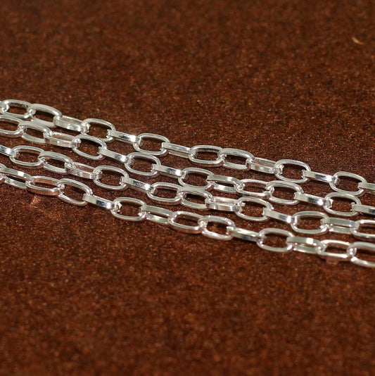 100 Gm 8x5mm Metal Chain - Silver / Iron