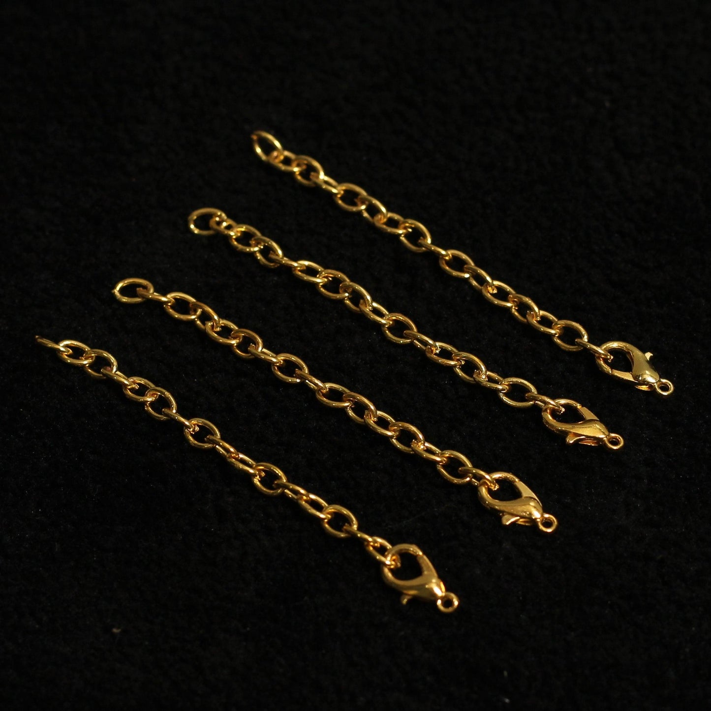 10 Pcs, Extender Chain With Lobster Hooks Golden - Golden / 2 Inch