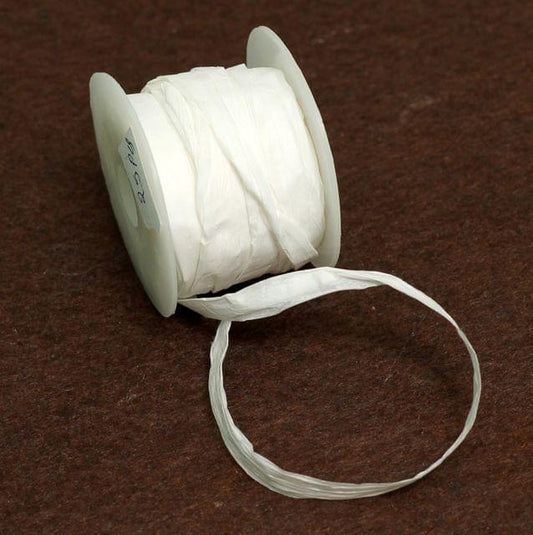 10Mtr, 8mm Paper Raffia Threads - White