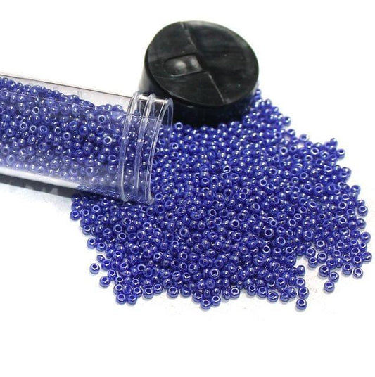 Nippon Seed Beads Blue Opaque Luster, Size 11/0 - Opaque / Glass / 11`0