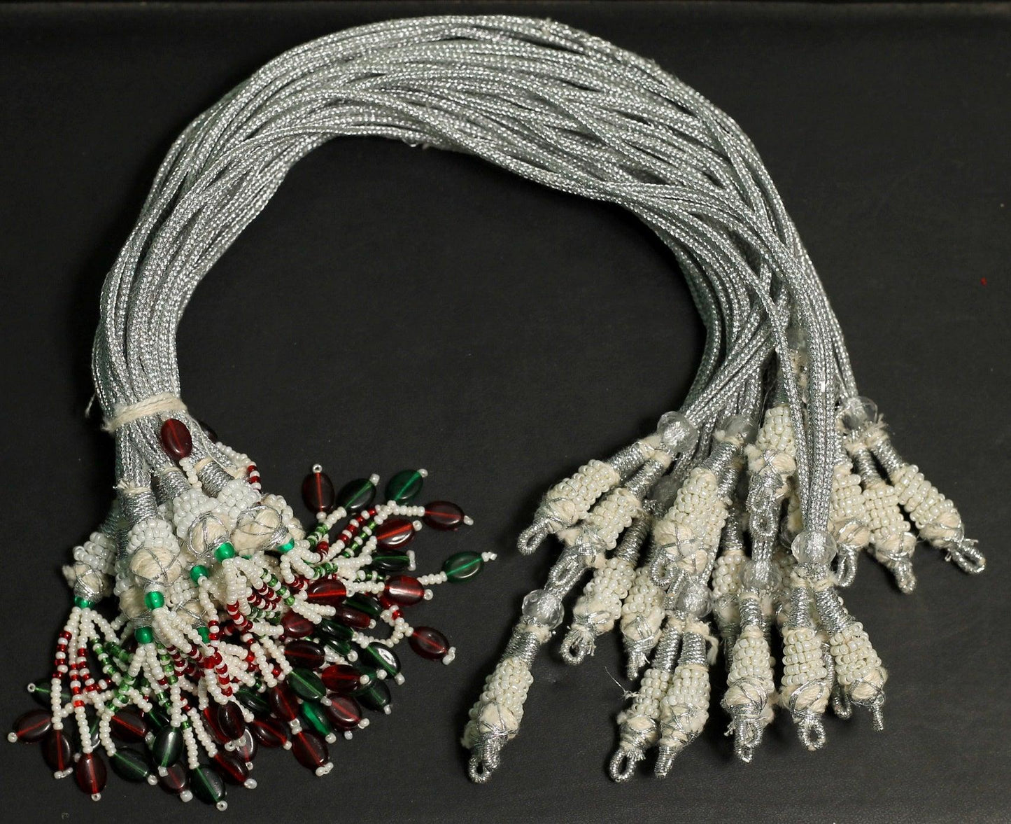 4 Pcs Zari Backrope Necklace Dori Silver - Silver