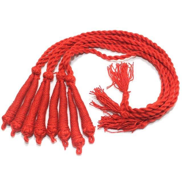 4 Pcs Thread Necklace Dori 15 Inch - Red / Thread