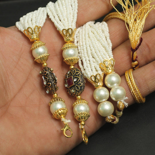 Pearl Beaded Pendants Dori White - White / Glass / 1 Pc