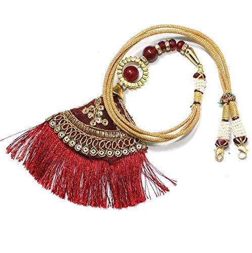 Designer Latkan Zari Back Rope Dori - Red / Zari / 1 Pc