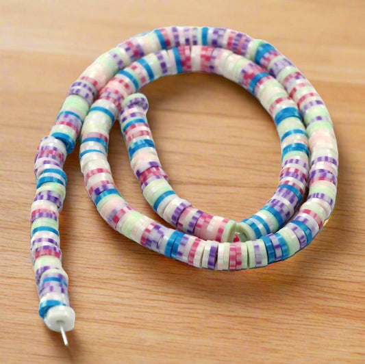 Multicolored Polymer Clay Fimo Ring Beads 1 String, 6mm - 6mm / MultiColor / Polymer Clay