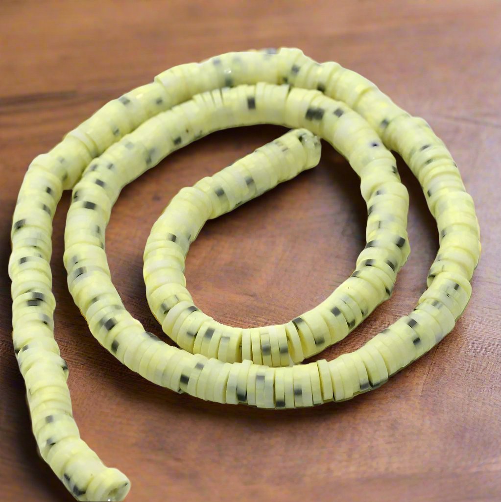 Lemon Polymer Clay Fimo Ring Beads 1 String, 6mm - 6mm / MultiColor / Polymer Clay