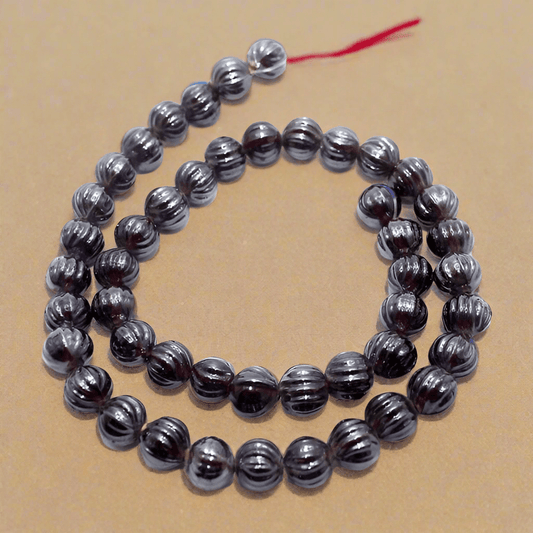 1 string 10mm Kharbooja Glass Beads - Dark Red / Glass / Round