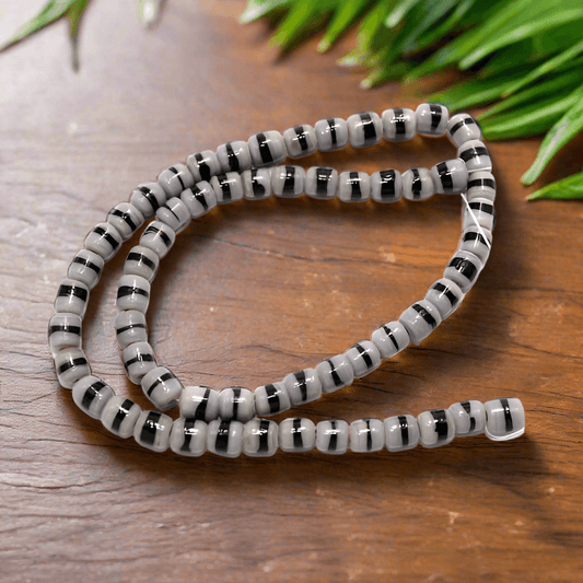 5 Strings Glass Tyre Beads Double Color 6x8mm - MultiColor / Glass / Tyre