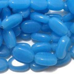 1 Strings Glass Oval Beads Sky Blue 11x7 mm - Blue / Glass / Oval