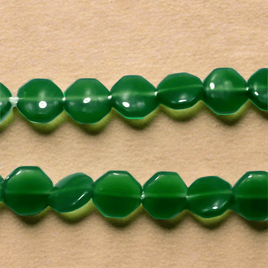 1 Strings Fire Polish Octa Beads 12mm - Green / Glass / Octagon