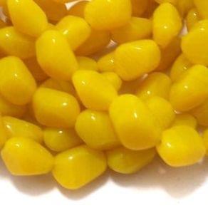 1 String 16X12mm Glass Tumble Beads Yellow - Yellow / Glass / Tumble
