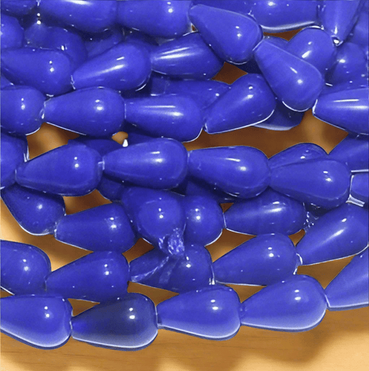 1 String Glass Drop Beads 18x10 mm - Blue / Glass / Drop