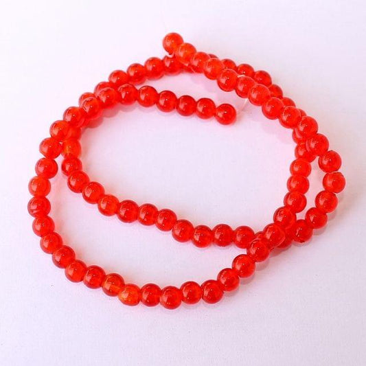 1 Strings Red Round Glass Beads 5mm - Red / Glass / Round