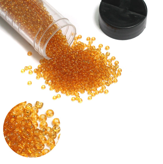 Preciosa Seed Beads Trans Golden 11`0, 3900 Pcs - Glass / 11`0 / Trans