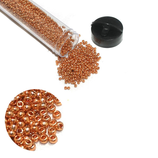 Preciosa Seed Beads Metallic Rose Gold 11`0, 3900 Pcs - Glass / 11`0 / Metallic