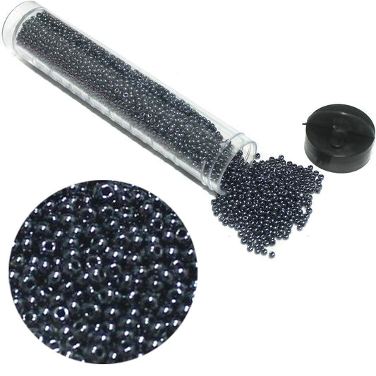 Preciosa Seed Beads Metallic Black 11`0, 3900 Pcs - Glass / 11`0 / Metallic