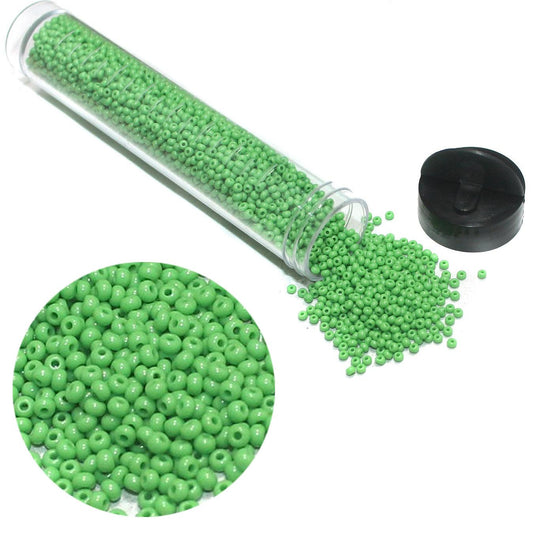 Preciosa Seed Beads Opaque Parrot Green 11`0, 3900 Pcs - Glass / 11`0 / Opaque