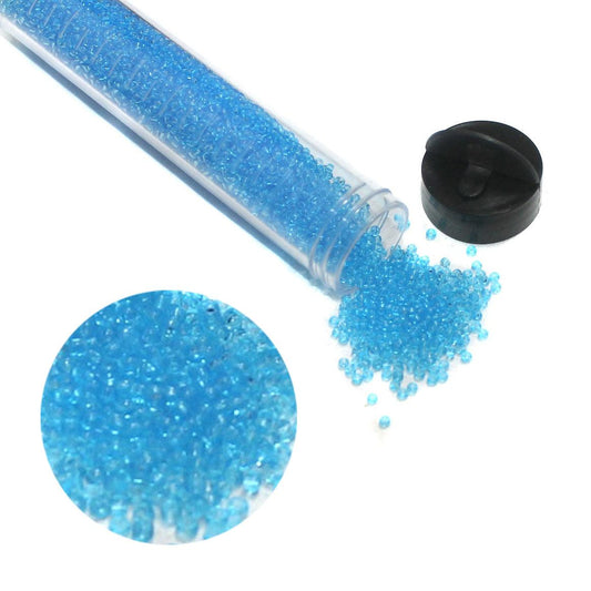 Preciosa Seed Beads Trans Sky Blue 11`0, 3900 Pcs - Glass / 11`0 / Trans