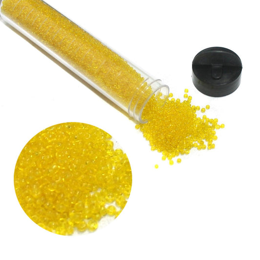 Preciosa Seed Beads Trans Yellow 11`0, 3900 Pcs - Glass / 11`0 / Trans