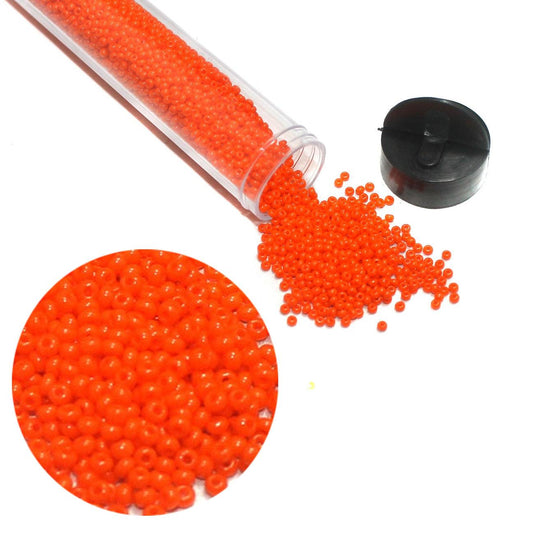 Preciosa Seed Beads Opaque Orange Luster 11`0, 3900 Pcs - Glass / 11`0 / Opaque