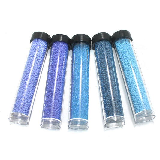 5 Colors Preciosa Seed Beads Combo Blue - Glass / Opaque / 11`0