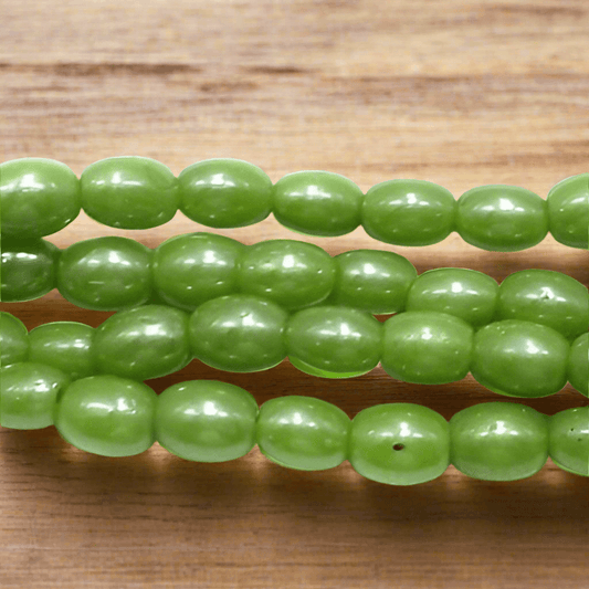 1 strings Glass Beads Oval Peridot SP 4mm - Green / Glass / Oval