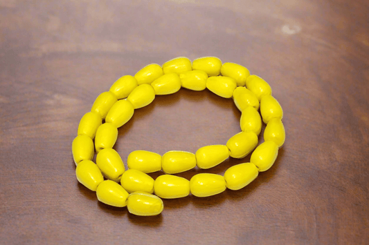 5 strings Glass Drop Beads 12x8mm - Yellow / Glass / Drop