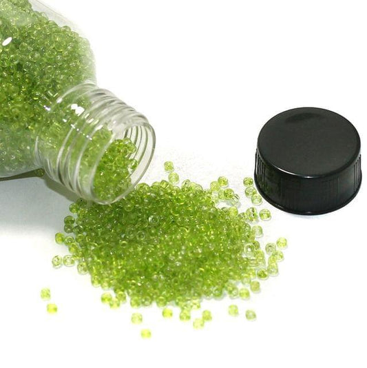 Gms Glass Trans Seed Beads Peridot - Peridot / Glass / 100 Gm