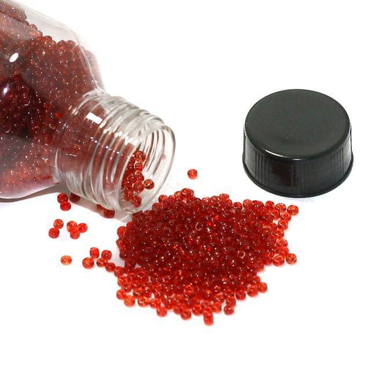 Glass Trans Seed Beads Red 8/0 - Red / Glass / 100 Gm