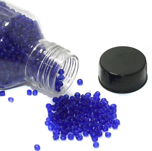 Glass Trans Seed Beads Blue 8/0 - Blue / Glass / 100 Gm
