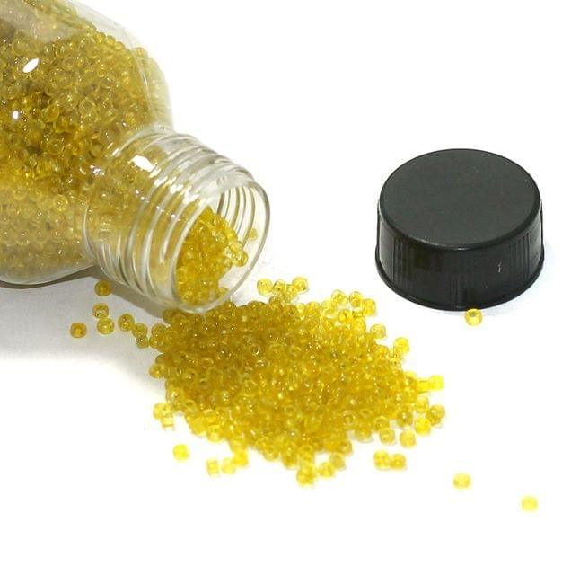 Glass Trans Seed Beads Yellow 11/0 - Yellow / Glass / 100 Gm