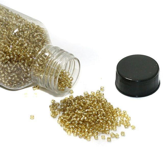 Silver Line Glass Seed Beads Golden 11/0 - Golden / Glass / Round