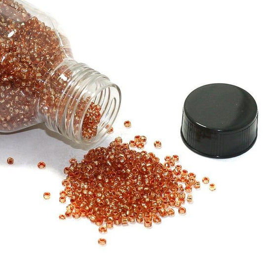 Silver Line Glass Seed Beads Orange 11/0 - Orange / Glass / 100 Gm