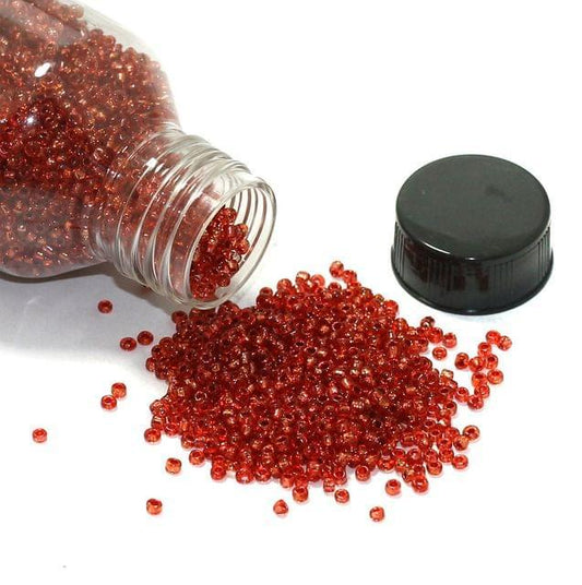 Silver Line Glass Seed Beads Red 11/0 - Red / Glass / 100 Gm