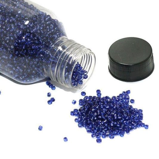 Silver Line Glass Seed Beads Blue 11/0 - Blue / Glass / 100 Gm