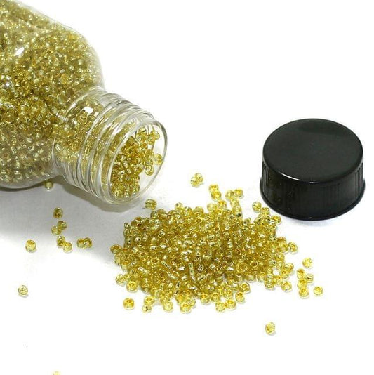 Silver Line Glass Seed Beads Yellow 11/0 - Yellow / Glass / 100 Gm