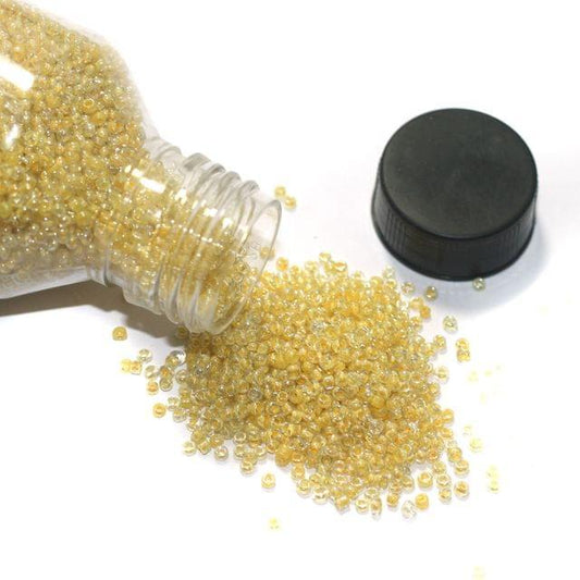 Inside Color Luster Seed Beads Light Gold - Golden / Glass / 100 Gm