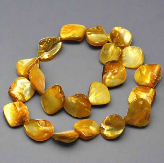 Shell Beads String 18-22 mm - Yellow / Shell / Assorted