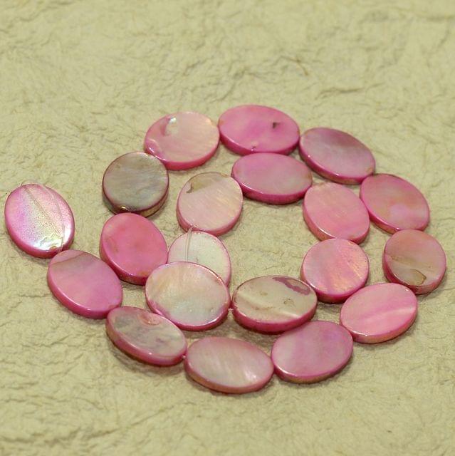 19x13mm Oval Shell Beads 1 String - Pink / Shell / Oval