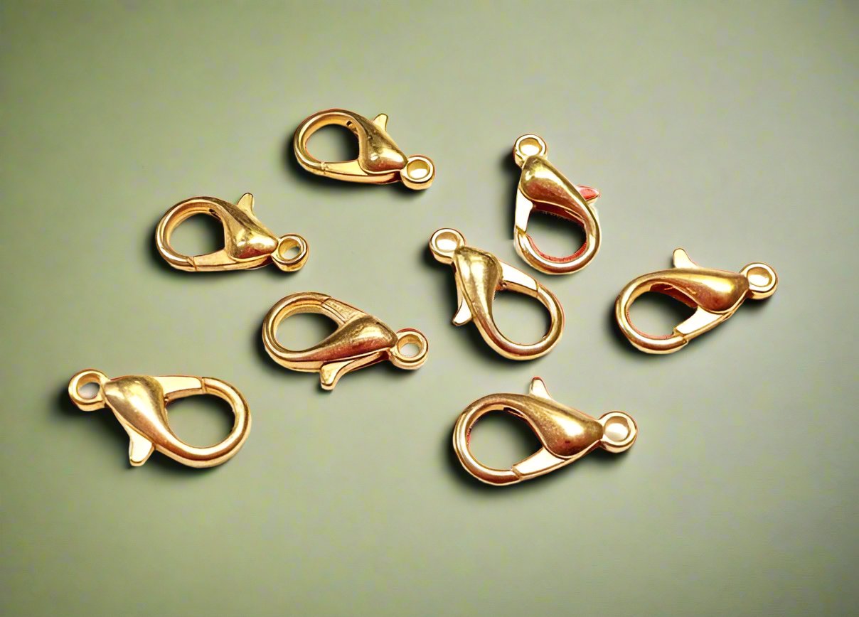 10 Pcs, 20mm Gold Finish Lobster Clasps - Golden / 20mm
