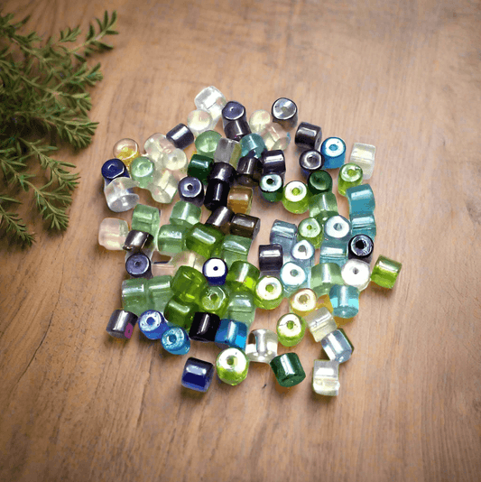 600 Special Polish Glass Bugles Beads Assorted 6 mm - MultiColor / Glass / Tyre