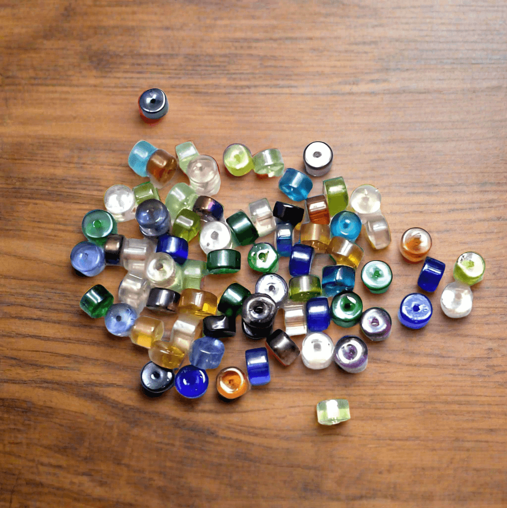 200gm Glass Bugles Beads Assorted Rainbow 6 mm - MultiColor / Glass / Tyre