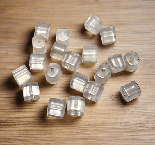 200 Special Polish Glass Beads Opal ( U Shape ) 8 mm - Off White / Glass / Tyre