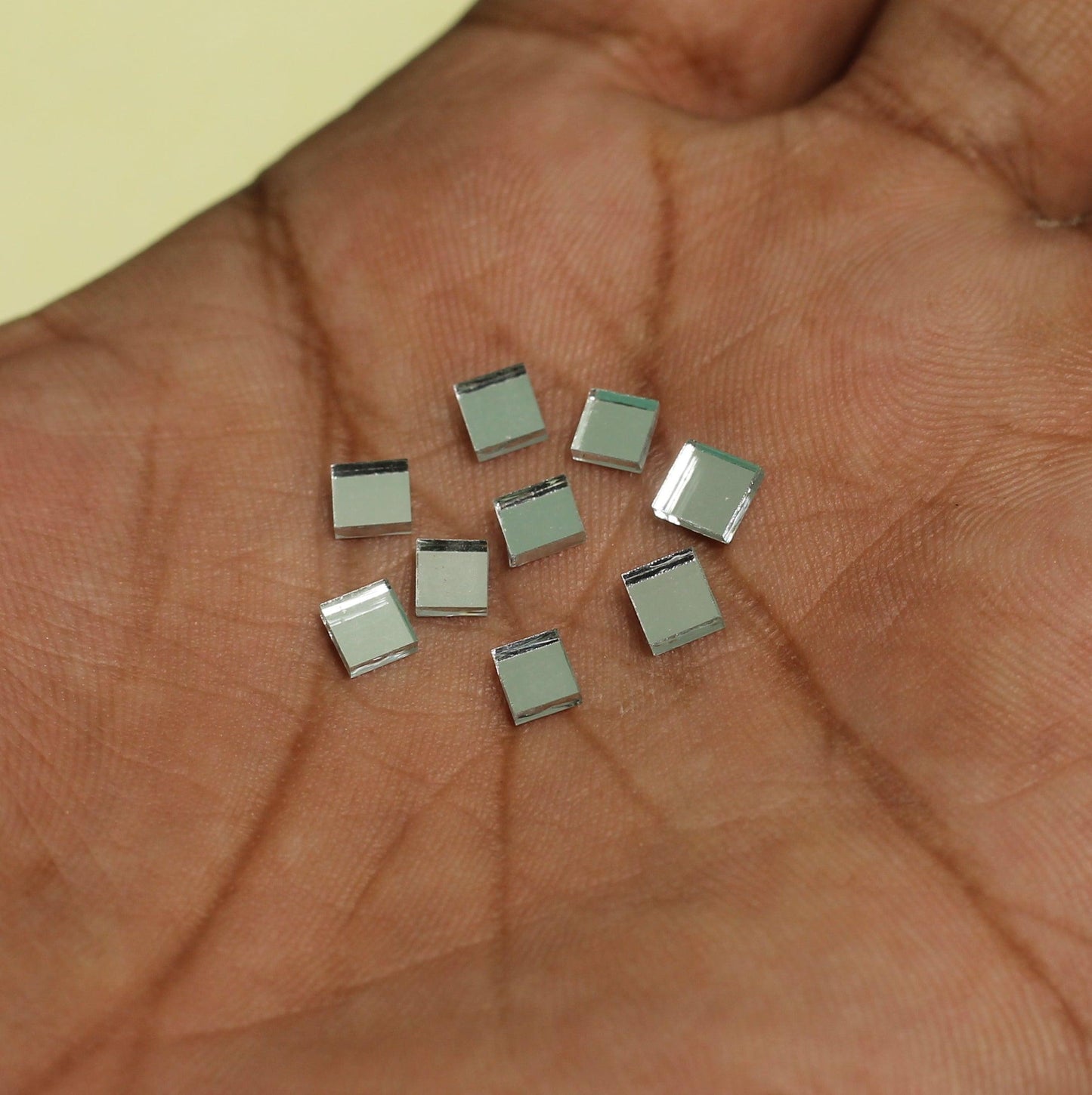 50 Gm Silk Thread Jewellery Making Glass Square 5x5 MM - Glass / Square